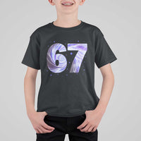 Swirl Effect Printed Six Seven Meme T Shirt For Kid Gen Z Alpha Gift