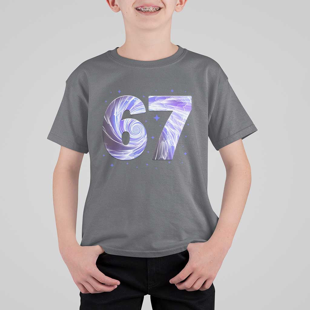 Swirl Effect Printed Six Seven Meme T Shirt For Kid Gen Z Alpha Gift