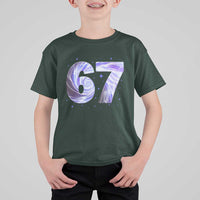 Swirl Effect Printed Six Seven Meme T Shirt For Kid Gen Z Alpha Gift