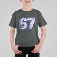 Swirl Effect Printed Six Seven Meme T Shirt For Kid Gen Z Alpha Gift