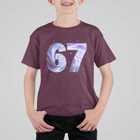 Swirl Effect Printed Six Seven Meme T Shirt For Kid Gen Z Alpha Gift