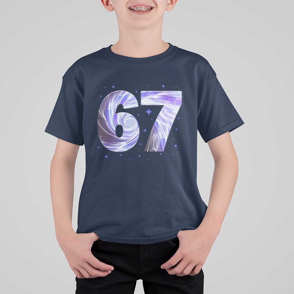 Swirl Effect Printed Six Seven Meme T Shirt For Kid Gen Z Alpha Gift