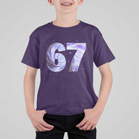 Swirl Effect Printed Six Seven Meme T Shirt For Kid Gen Z Alpha Gift