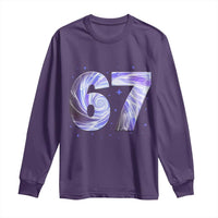 Swirl Effect Printed Six Seven Meme Long Sleeve Shirt Gen Z Alpha Gift