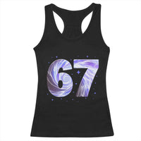 Swirl Effect Printed Six Seven Meme Racerback Tank Top Gen Z Alpha Gift