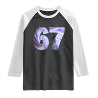 Swirl Effect Printed Six Seven Meme Raglan Shirt Gen Z Alpha Gift
