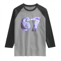 Swirl Effect Printed Six Seven Meme Raglan Shirt Gen Z Alpha Gift