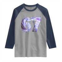 Swirl Effect Printed Six Seven Meme Raglan Shirt Gen Z Alpha Gift