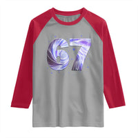 Swirl Effect Printed Six Seven Meme Raglan Shirt Gen Z Alpha Gift