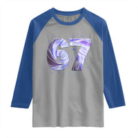 Swirl Effect Printed Six Seven Meme Raglan Shirt Gen Z Alpha Gift