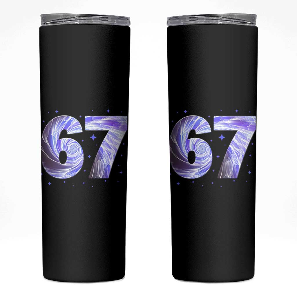 Swirl Effect Printed Six Seven Meme Skinny Tumbler Gen Z Alpha Gift