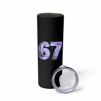 Swirl Effect Printed Six Seven Meme Skinny Tumbler Gen Z Alpha Gift