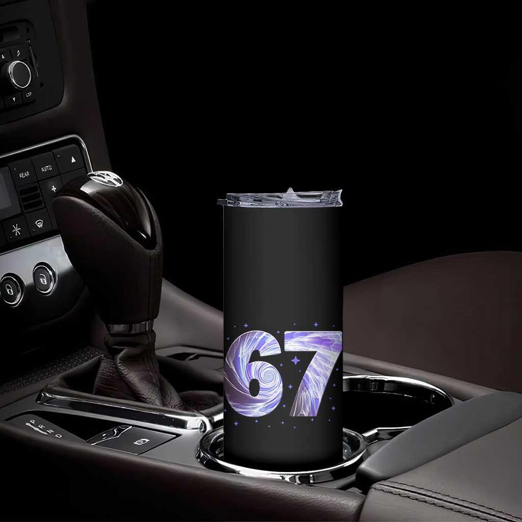 Swirl Effect Printed Six Seven Meme Skinny Tumbler Gen Z Alpha Gift
