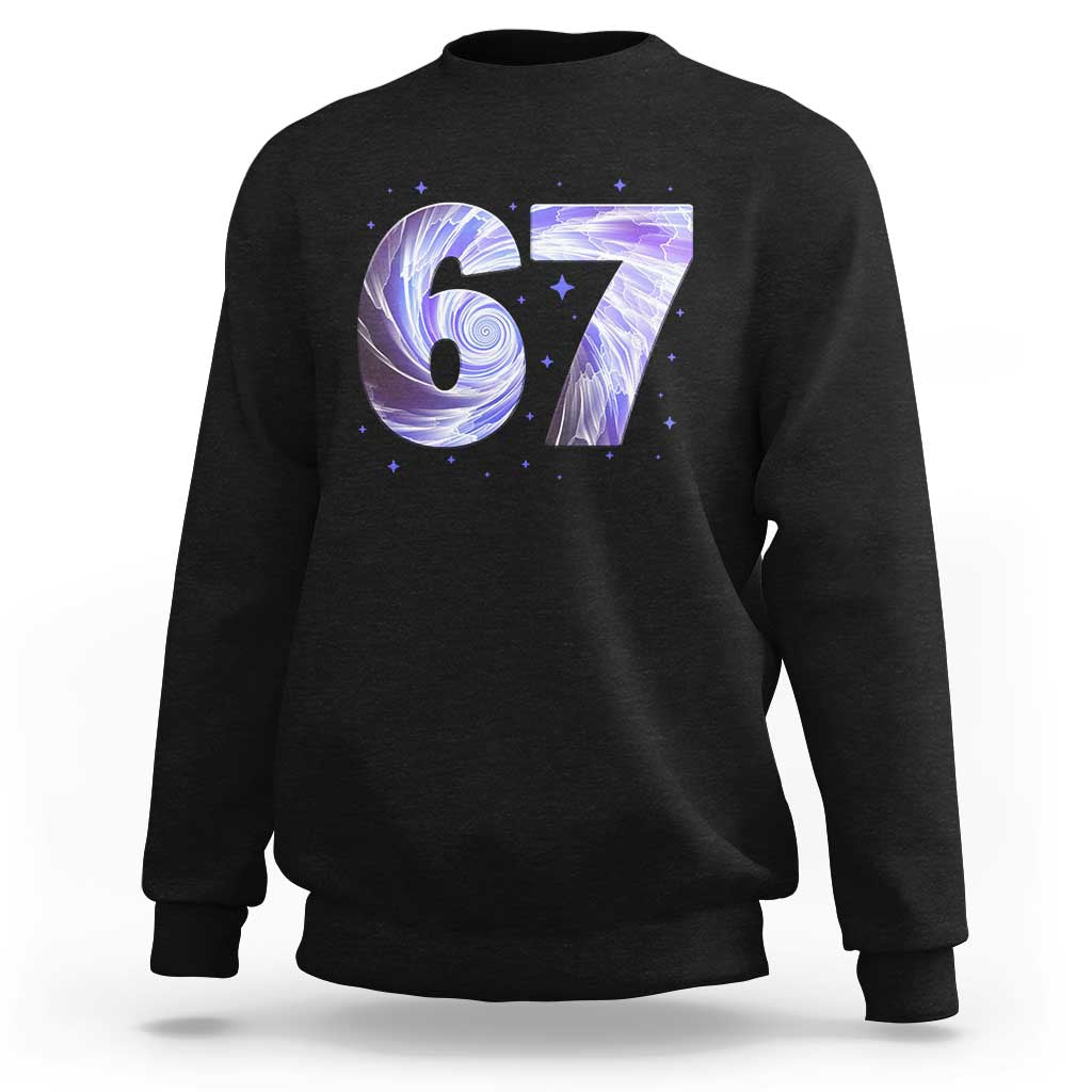 Swirl Effect Printed Six Seven Meme Sweatshirt Gen Z Alpha Gift