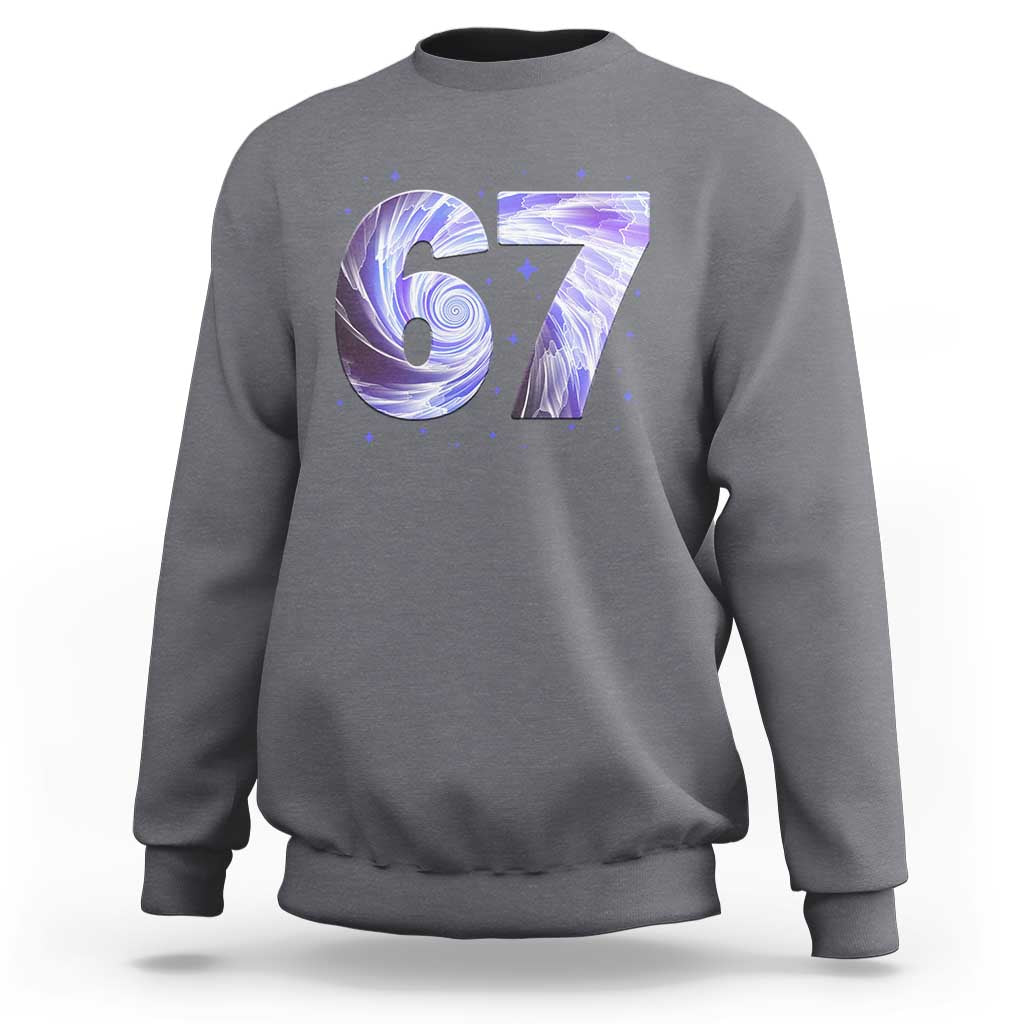 Swirl Effect Printed Six Seven Meme Sweatshirt Gen Z Alpha Gift