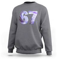 Swirl Effect Printed Six Seven Meme Sweatshirt Gen Z Alpha Gift