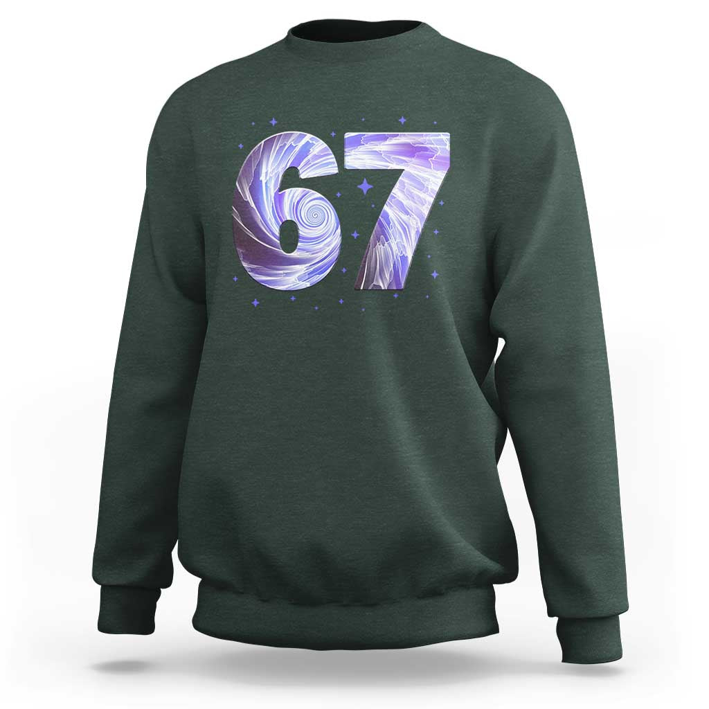 Swirl Effect Printed Six Seven Meme Sweatshirt Gen Z Alpha Gift