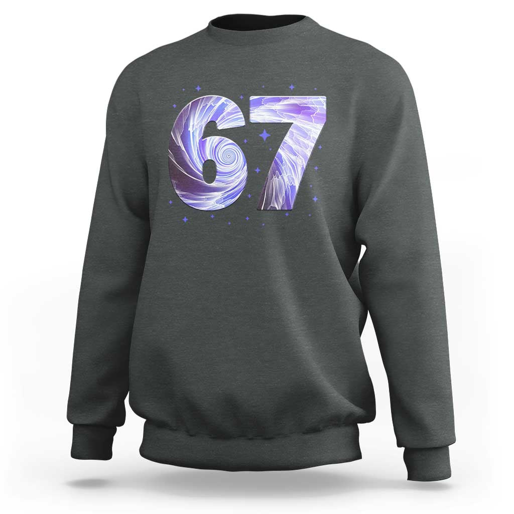 Swirl Effect Printed Six Seven Meme Sweatshirt Gen Z Alpha Gift
