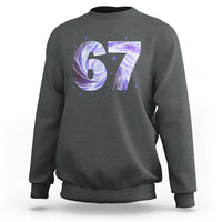 Swirl Effect Printed Six Seven Meme Sweatshirt Gen Z Alpha Gift