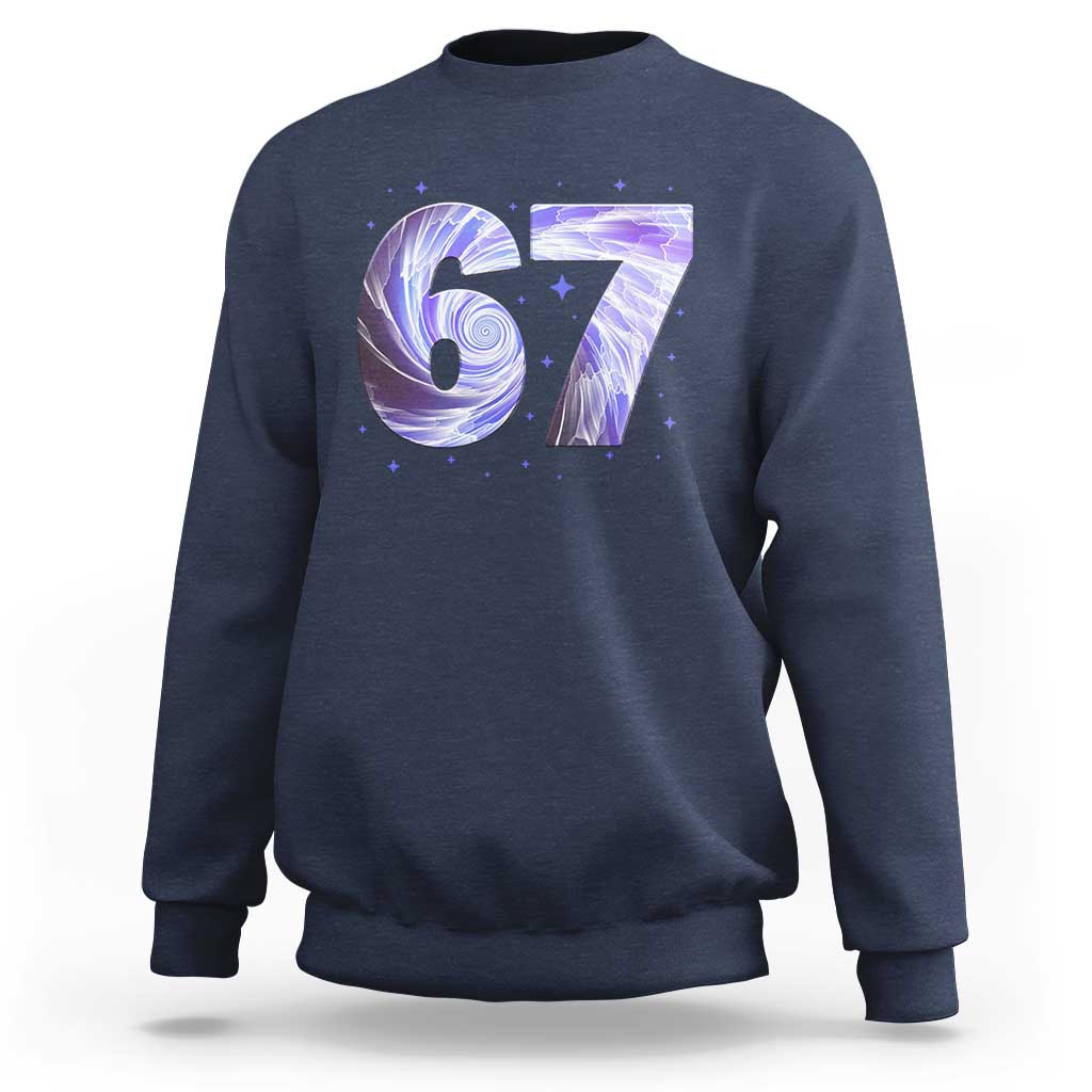 Swirl Effect Printed Six Seven Meme Sweatshirt Gen Z Alpha Gift
