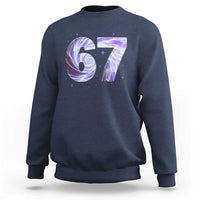 Swirl Effect Printed Six Seven Meme Sweatshirt Gen Z Alpha Gift