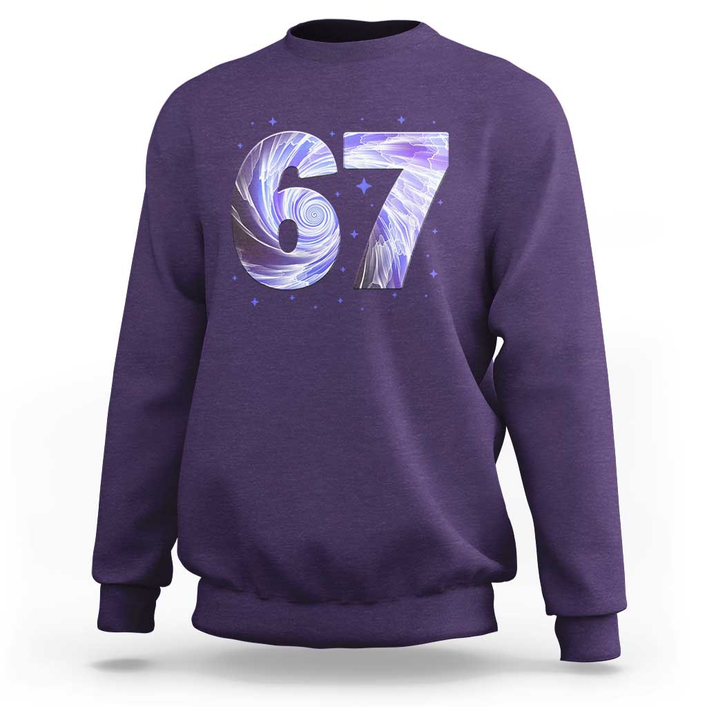 Swirl Effect Printed Six Seven Meme Sweatshirt Gen Z Alpha Gift
