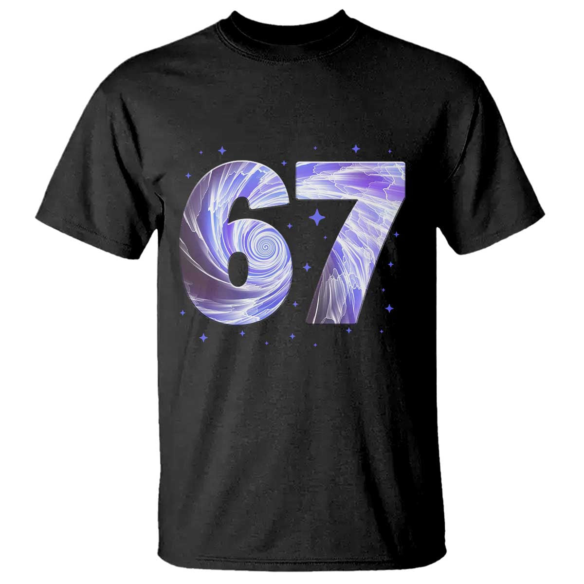 Swirl Effect Printed Six Seven Meme T Shirt Gen Z Alpha Gift