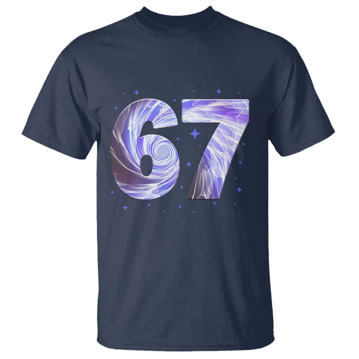 Swirl Effect Printed Six Seven Meme T Shirt Gen Z Alpha Gift