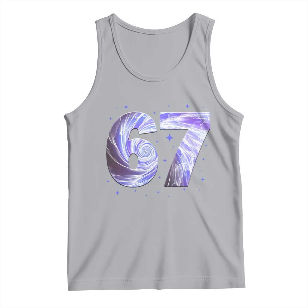 Swirl Effect Printed Six Seven Meme Tank Top Gen Z Alpha Gift
