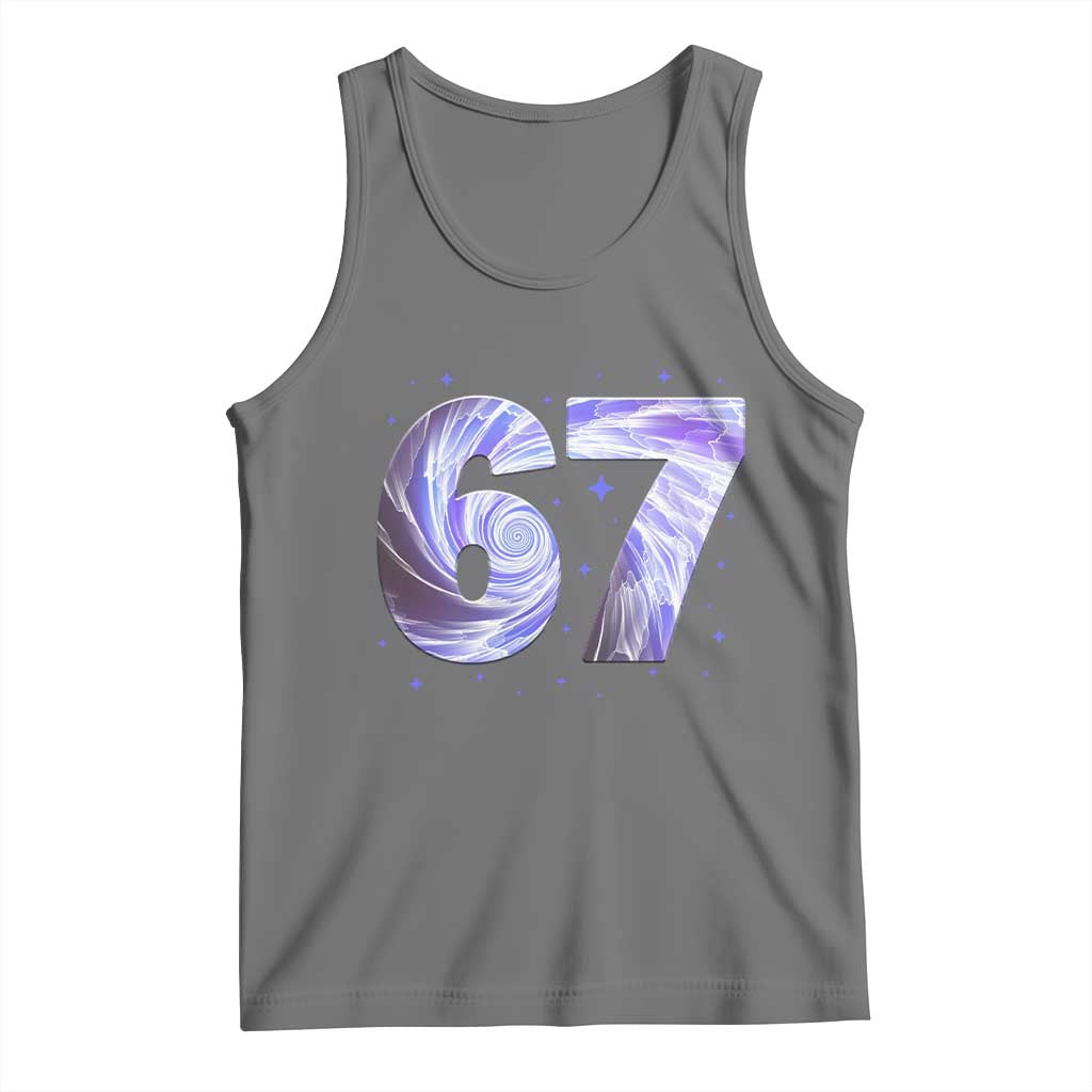 Swirl Effect Printed Six Seven Meme Tank Top Gen Z Alpha Gift