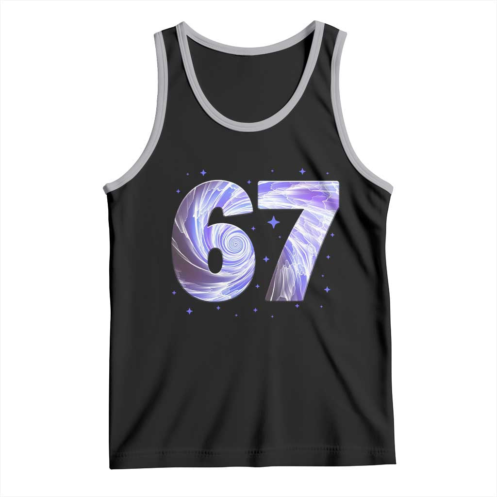 Swirl Effect Printed Six Seven Meme Tank Top Gen Z Alpha Gift