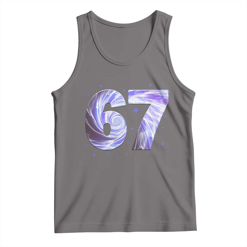 Swirl Effect Printed Six Seven Meme Tank Top Gen Z Alpha Gift