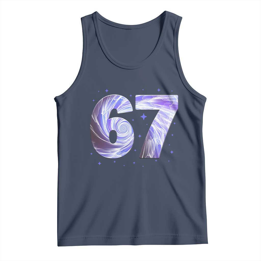 Swirl Effect Printed Six Seven Meme Tank Top Gen Z Alpha Gift