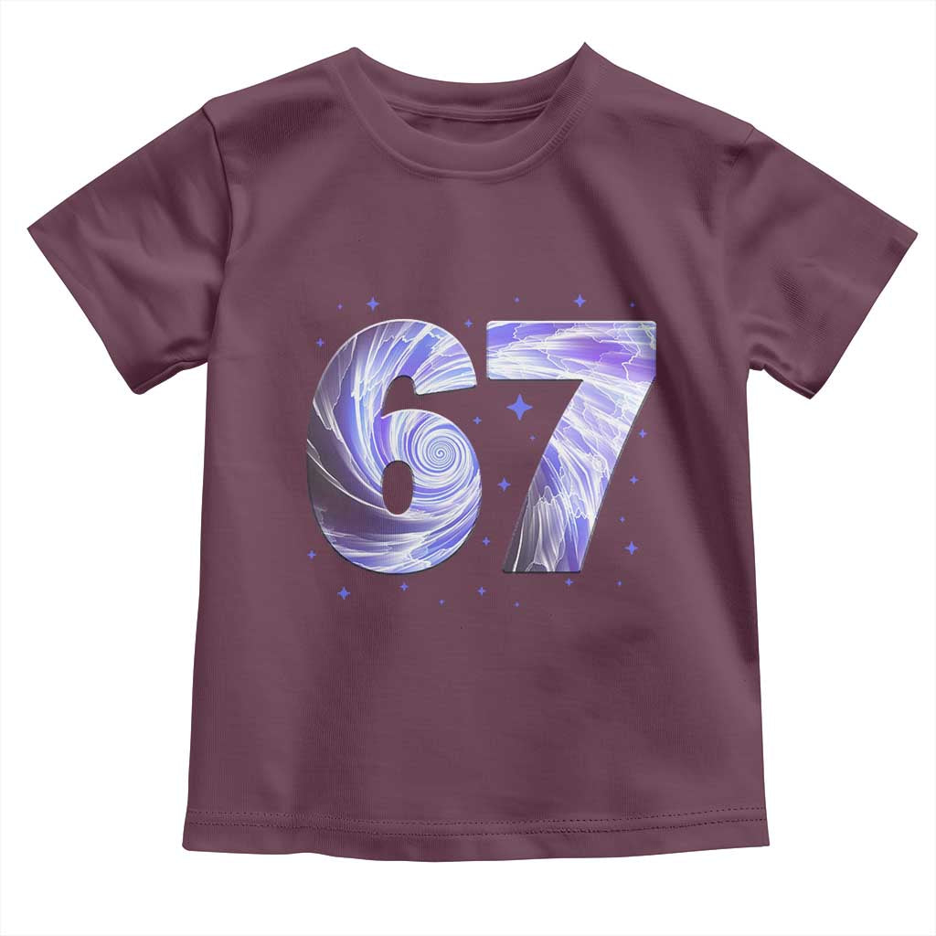 Swirl Effect Printed Six Seven Meme Toddler T Shirt Gen Z Alpha Gift