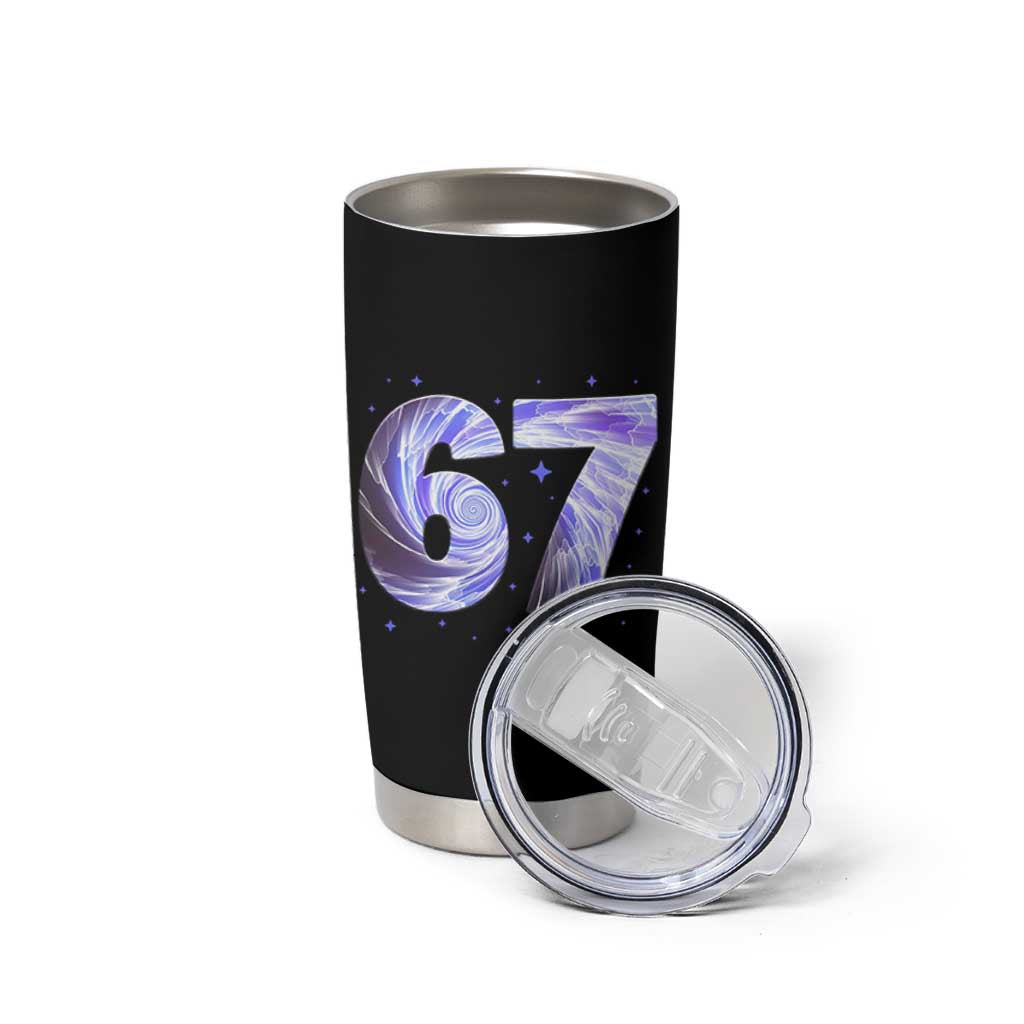 Swirl Effect Printed Six Seven Meme Tumbler Cup Gen Z Alpha Gift