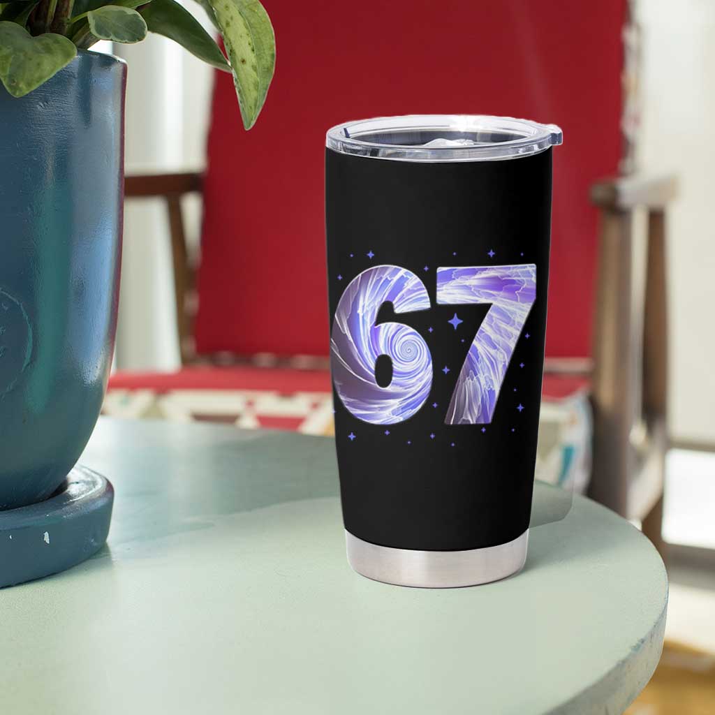 Swirl Effect Printed Six Seven Meme Tumbler Cup Gen Z Alpha Gift