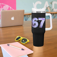 Swirl Effect Printed Six Seven Meme Tumbler With Handle Gen Z Alpha Gift