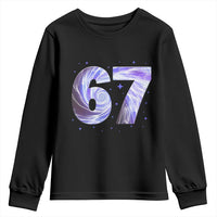 Swirl Effect Printed Six Seven Meme Youth Sweatshirt Gen Z Alpha Gift