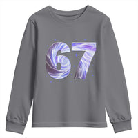 Swirl Effect Printed Six Seven Meme Youth Sweatshirt Gen Z Alpha Gift