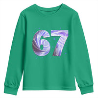 Swirl Effect Printed Six Seven Meme Youth Sweatshirt Gen Z Alpha Gift