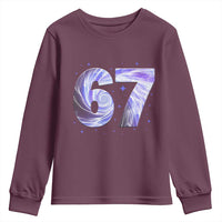 Swirl Effect Printed Six Seven Meme Youth Sweatshirt Gen Z Alpha Gift