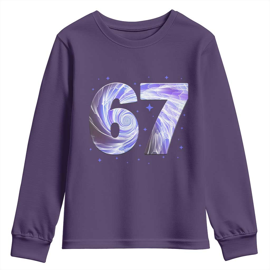 Swirl Effect Printed Six Seven Meme Youth Sweatshirt Gen Z Alpha Gift