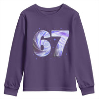 Swirl Effect Printed Six Seven Meme Youth Sweatshirt Gen Z Alpha Gift