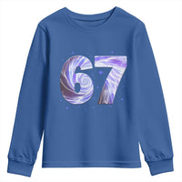 Swirl Effect Printed Six Seven Meme Youth Sweatshirt Gen Z Alpha Gift