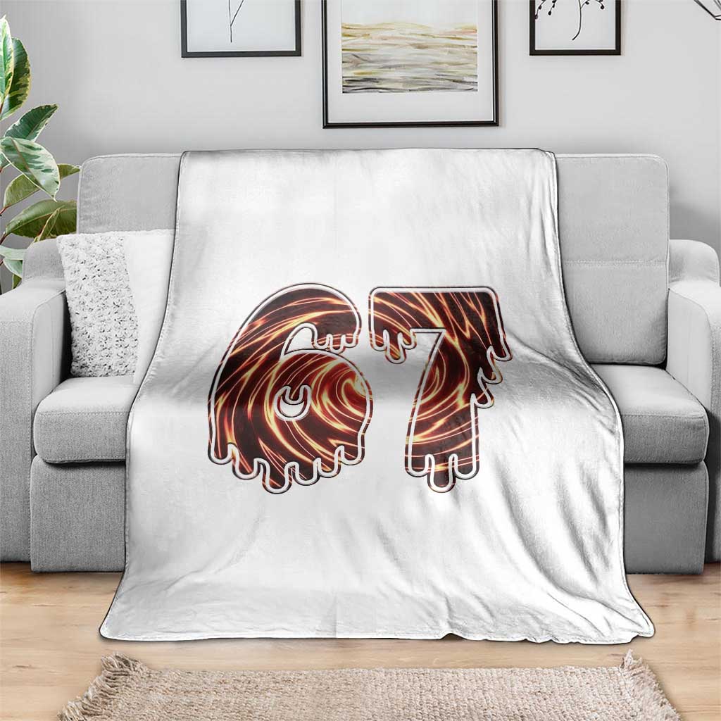 Fire Swirl Effect Printed Throw Blanket Six Seven Meme