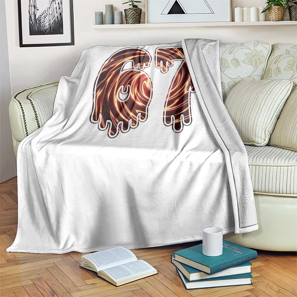 Fire Swirl Effect Printed Throw Blanket Six Seven Meme