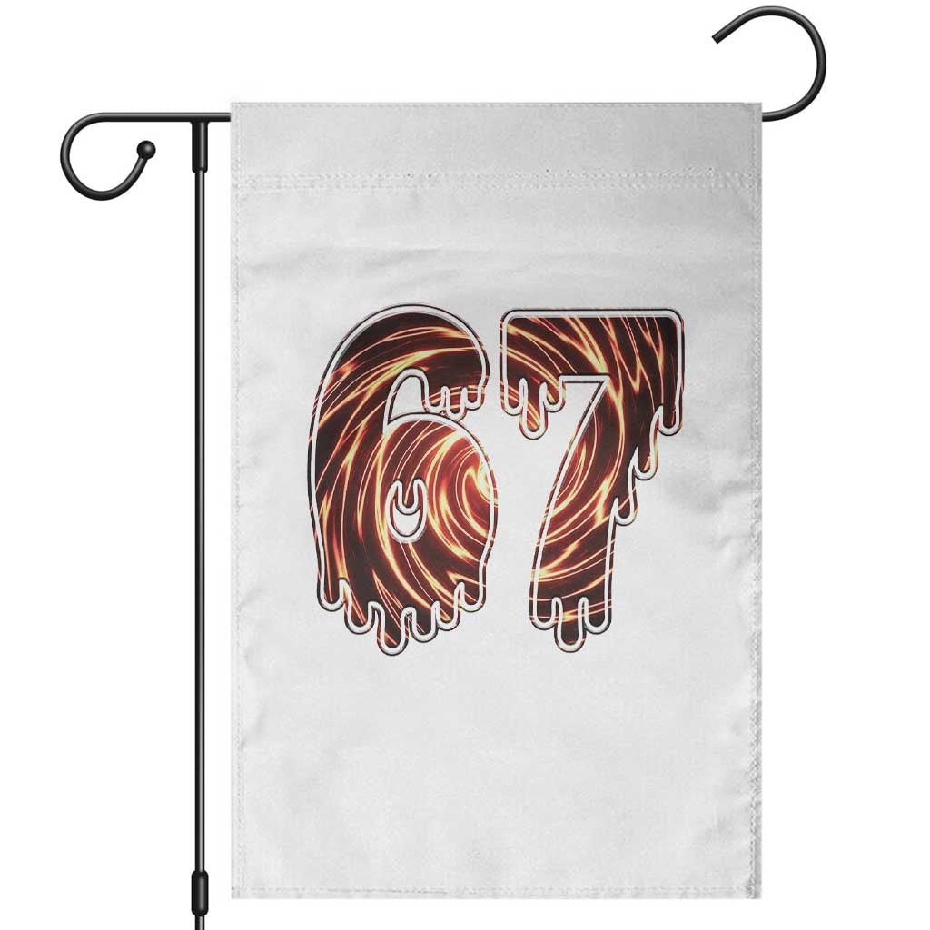 Fire Swirl Effect Printed Garden Flag Six Seven Meme