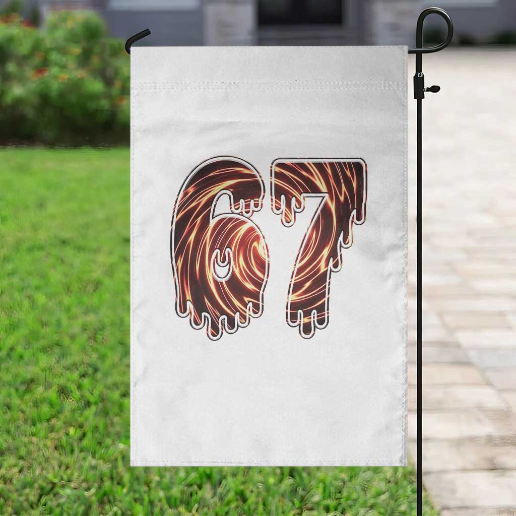Fire Swirl Effect Printed Garden Flag Six Seven Meme