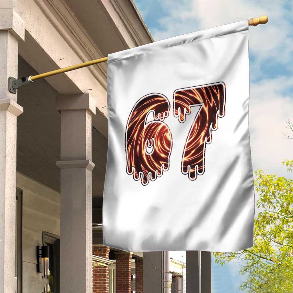 Fire Swirl Effect Printed Garden Flag Six Seven Meme