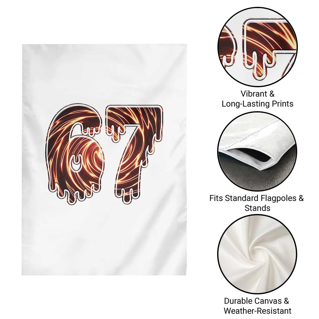 Fire Swirl Effect Printed Garden Flag Six Seven Meme